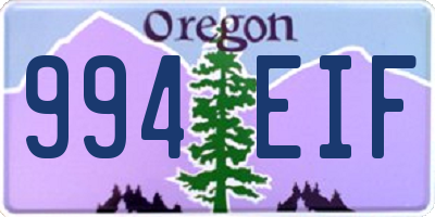 OR license plate 994EIF