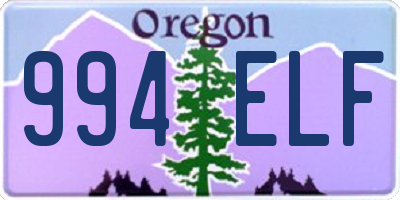 OR license plate 994ELF