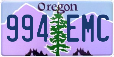 OR license plate 994EMC