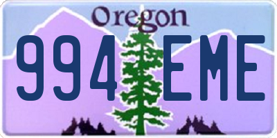 OR license plate 994EME