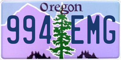 OR license plate 994EMG