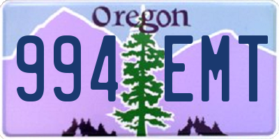 OR license plate 994EMT