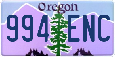 OR license plate 994ENC
