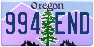 OR license plate 994END