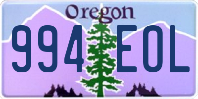 OR license plate 994EOL