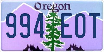 OR license plate 994EOT