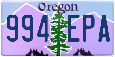OR license plate 994EPA