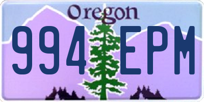 OR license plate 994EPM