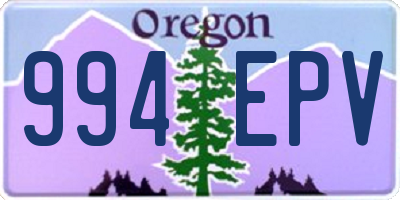 OR license plate 994EPV