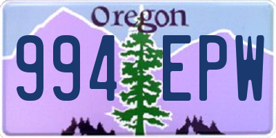 OR license plate 994EPW