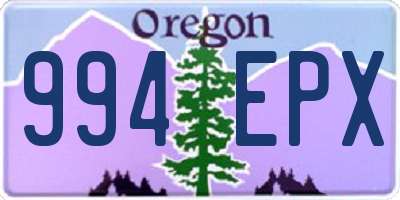 OR license plate 994EPX