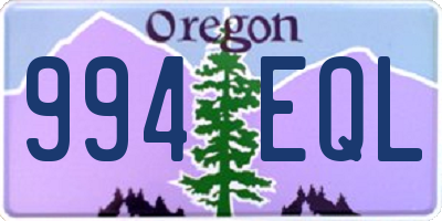 OR license plate 994EQL