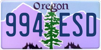 OR license plate 994ESD