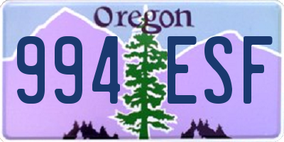 OR license plate 994ESF