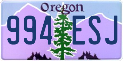 OR license plate 994ESJ