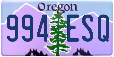 OR license plate 994ESQ