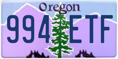 OR license plate 994ETF