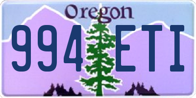 OR license plate 994ETI