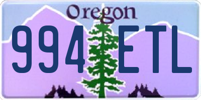 OR license plate 994ETL