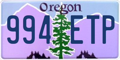 OR license plate 994ETP