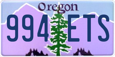 OR license plate 994ETS