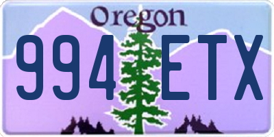 OR license plate 994ETX