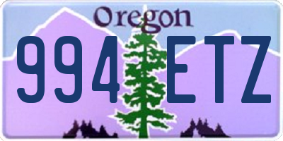 OR license plate 994ETZ
