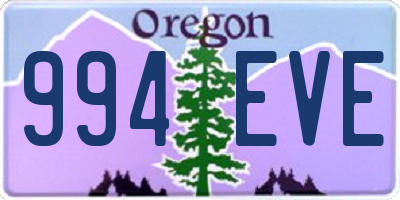 OR license plate 994EVE