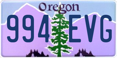 OR license plate 994EVG