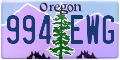 OR license plate 994EWG