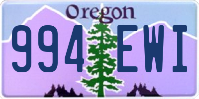 OR license plate 994EWI