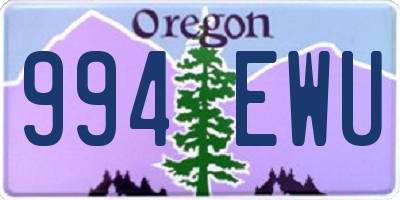 OR license plate 994EWU