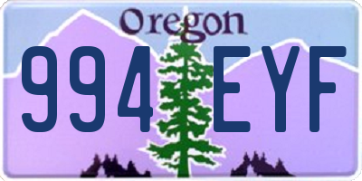 OR license plate 994EYF