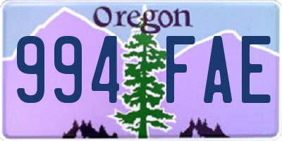 OR license plate 994FAE