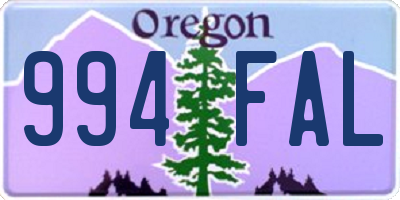 OR license plate 994FAL