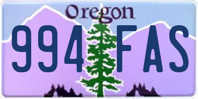 OR license plate 994FAS