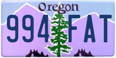 OR license plate 994FAT