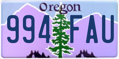 OR license plate 994FAU