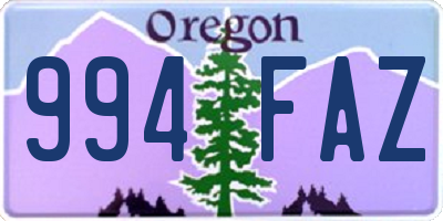 OR license plate 994FAZ