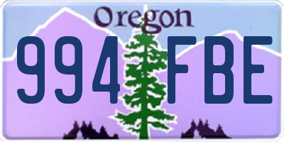 OR license plate 994FBE