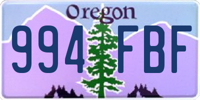 OR license plate 994FBF