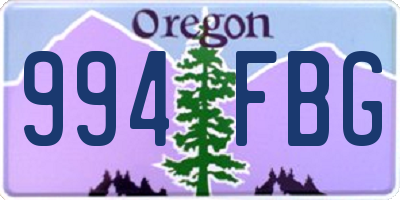 OR license plate 994FBG