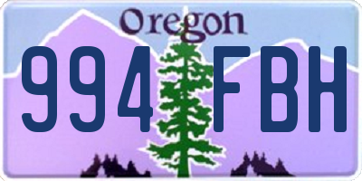 OR license plate 994FBH
