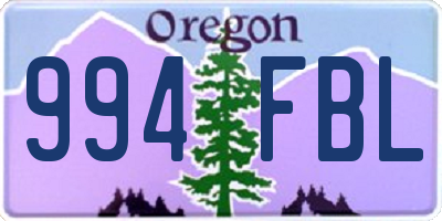 OR license plate 994FBL