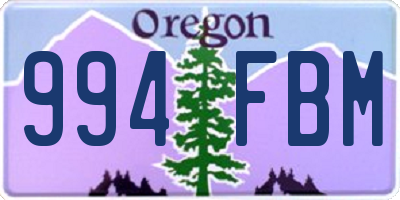 OR license plate 994FBM
