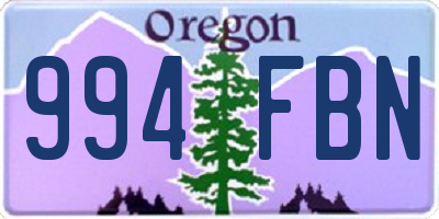 OR license plate 994FBN