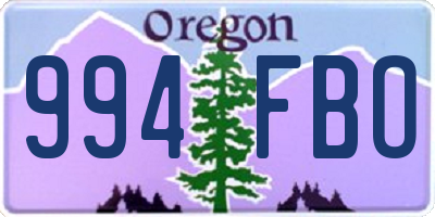 OR license plate 994FBO