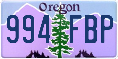 OR license plate 994FBP