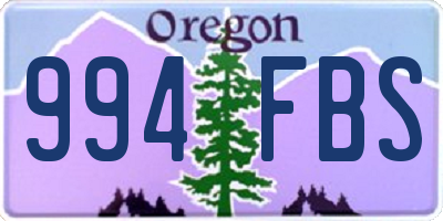 OR license plate 994FBS