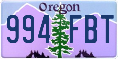 OR license plate 994FBT